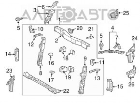 Toyota Prius 30 10-15 radiator panel assembly, rusty, bent