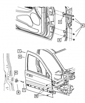 Door assembly front left Dodge Durango 11-14