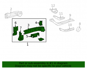 Side member front left Toyota Prius 30 10-15