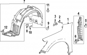 Left wing bracket Honda Civic XI FE/FL 22-