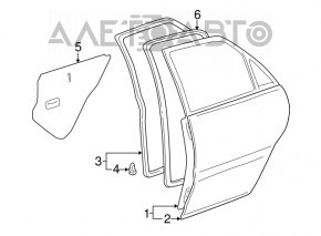 Rear right door seal for Lexus RX300 98-03