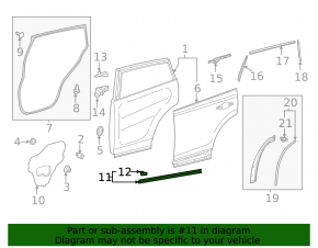 Door seal rear right Toyota Rav4 19- lower