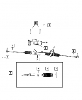 Steering rod left Jeep Patriot 11-17