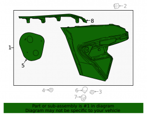 Left interior tailgate light for Toyota C-HR 18-23