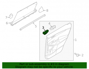 Inner front right door handle for Kia Sorento 16-20