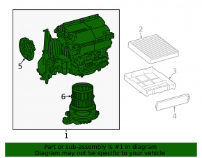The bare heater housing of a Toyota Rav4 19-25 hybrid with ventilation, white housing