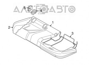 Rear seats, 2nd row, lower part, Audi Q3 8U 15-18, brown leather, dry-cleanable