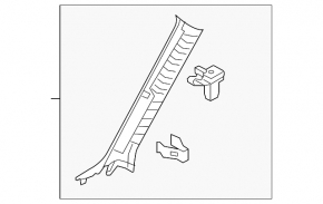 Front pillar trim upper right Mazda 3 19- gray