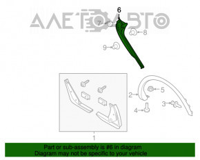 Trunk door trim side right Lincoln MKX 16-18 on the body