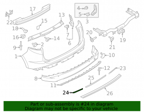 Reflector rear bumper left Ford Edge 15-18 prerest