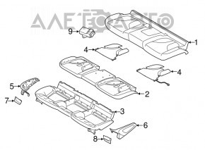 Rear row of seats 2nd row Lincoln MKC 15 - black