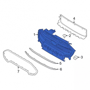Radiator grill grill Ford Ecosport 18-22 complete without emblem, chrome