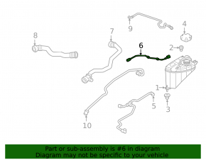 Cooling system return pipe to radiator tank BMW 5 G30 17-19 2.0T