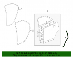 Chevrolet Equinox 10-17 rear left door seal, torn