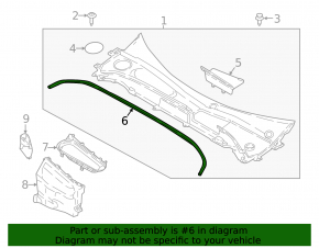 Windscreen wiper grille seal central Volvo XC60 18-23
