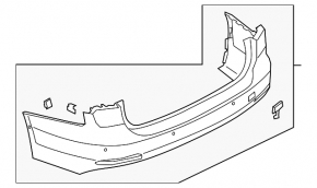 Bare rear bumper Audi A6 C8 19 - for parking sensors without park assist