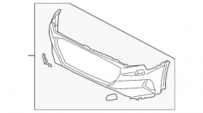 Bare front bumper for Audi E-Tron 19-23 with parking sensors, Quattro