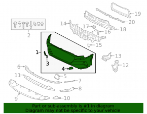 Bare front bumper for Audi E-Tron 19-23 with parking sensors, Quattro