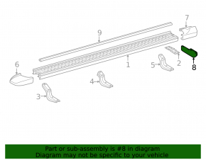 Left footboard bracket for Toyota Land Cruiser 08-21 rear