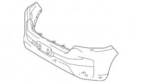 Front bumper bare Toyota Land Cruiser 16-21 rest.