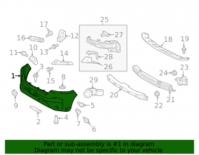 Front bumper bare Toyota Land Cruiser 16-21 rest.