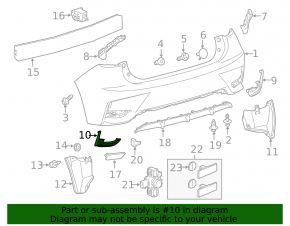 Reflector frame rear left Lexus CT200h 14-17