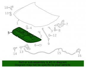 Hood insulation Toyota Venza 21-