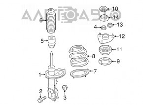 Front left shock absorber support Hyundai Sonata 11-15