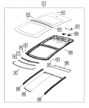 Panorama assembly Fiat 500L 14- gray curtain