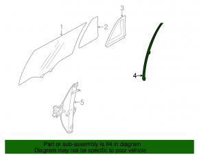Subaru Legacy 15-19 rear left door glass guide