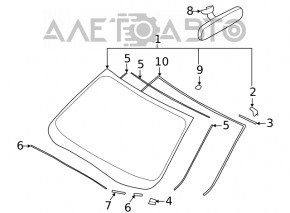 Windshield Subaru Forester 19-SK without heating, sand