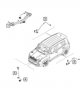 Right electric handbrake wire for Jeep Renegade 15-
