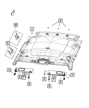 Jeep Compass 17-18 Headliner Without Sunroof
