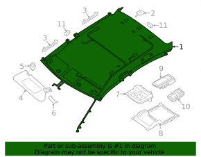 Headlining Nissan Maxima A36 16-18 without sunroof
