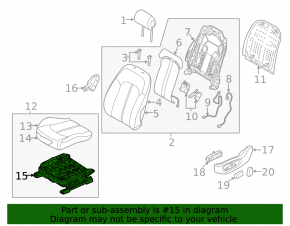 Right passenger seat runner for Hyundai Sonata 15-17