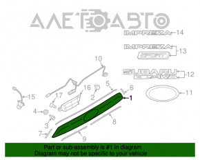 Subaru Impreza 5d 17-23 Trunk Door Trim