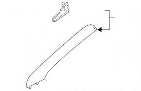 Front pillar trim upper left Subaru Forester 19- SK gray, scratch