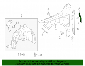 Wing seal door-wing left Mercedes CLA 14-19 sponge