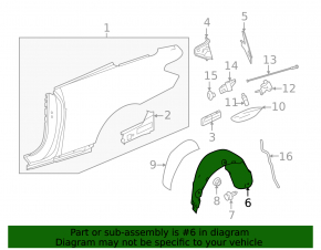 Rear left fender liner Mercedes E-class W212 10-16 coupe