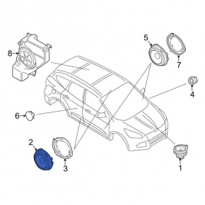 Speaker door front right Ford Escape MK3 13- pressed