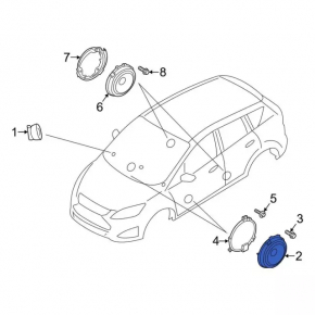 Speaker door front right Ford Escape MK3 13- pressed