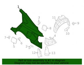 Quarter wing rear left Nissan Altima 13-15 prerest