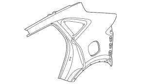 Rear quarter panel right Ford Escape MK4 20 - black, butts