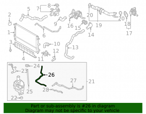 Mazda 3 21-26 4d 2.5T coolant expansion tank tube type 2