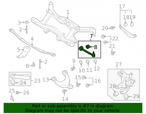 Rear left transverse control arm with ball joint Subaru b10 Tribeca