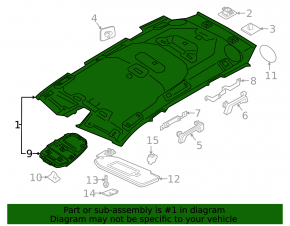 Volvo XC90 16-23 roof lining under panorama beige