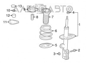 Front left shock absorber support Lexus NX300h 15-21