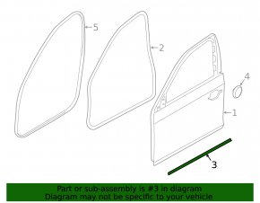Front left door seal BMW 5 F10 11-16 lower
