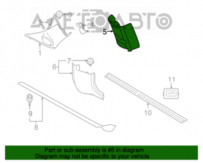 Center pillar trim upper belt left Mini Cooper F56 3d 14- gray, rubbed