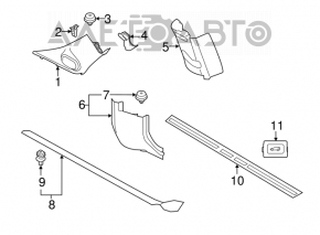 Center pillar trim upper belt left Mini Cooper F56 3d 14- gray, rubbed